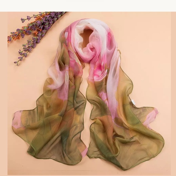 New Soft Lotus Chiffon Georgette Scarf - Picture 5 of 5